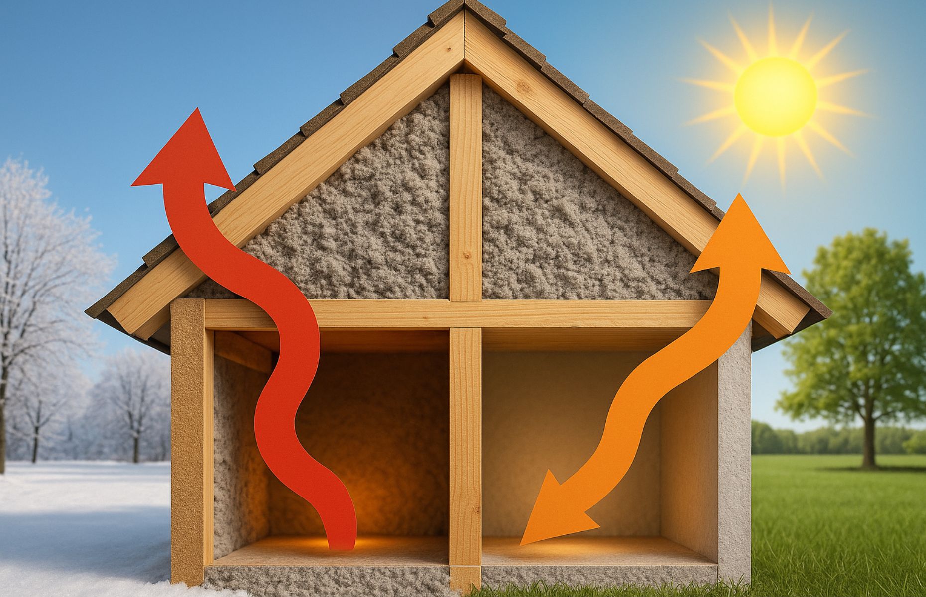 Skuteczności izolacji latem i zimą